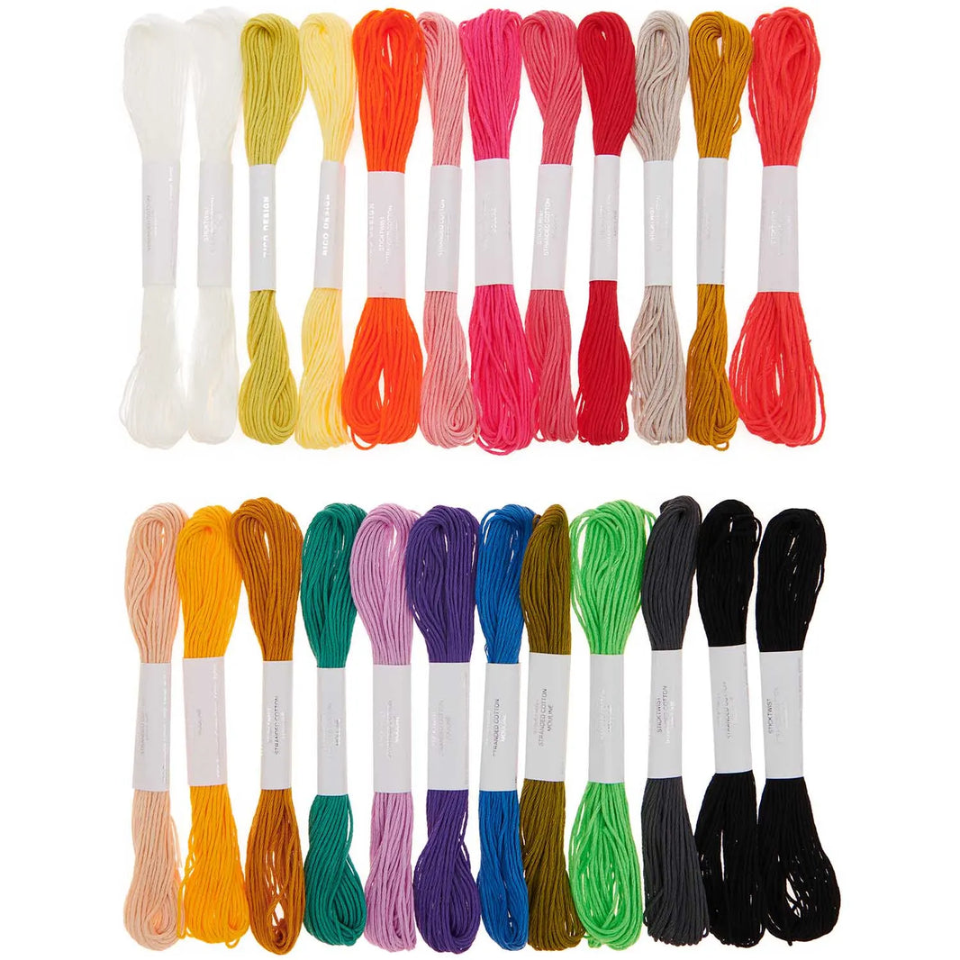 Stickgarn-Set 6-fädig - Multicolour Fashion - 24 Teilig - Rico