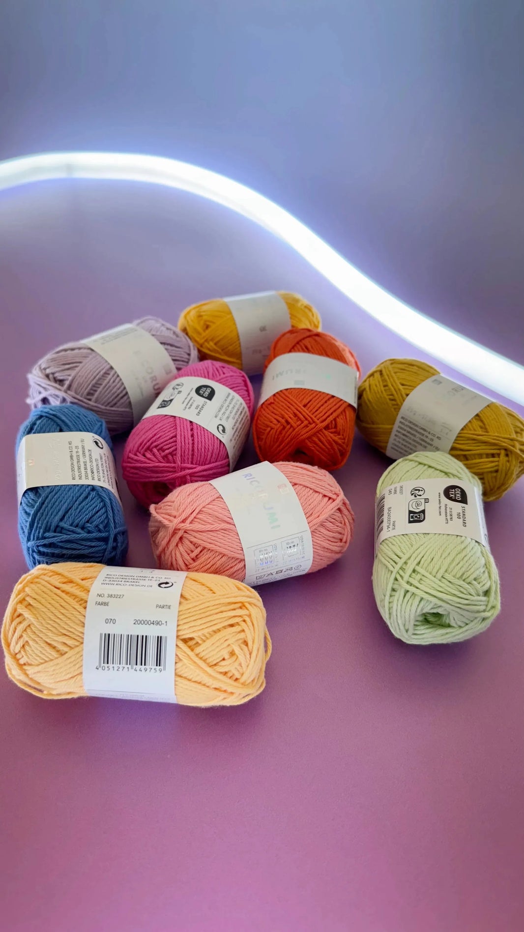 Garn Baumwolle - Ricorumi dk - 25g - Rico Design - 80 Farben