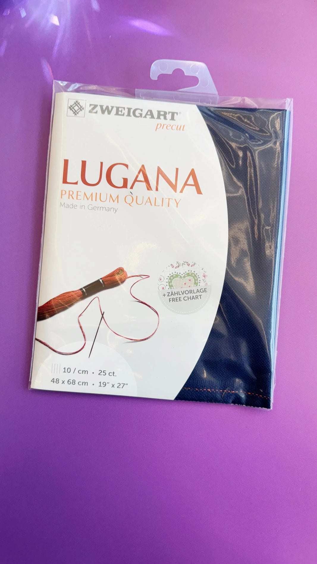 Zähl-/Stickstoff - Baumwolle/Modal - "Lugana" - dunkelblau (3835/101) - Zweigart