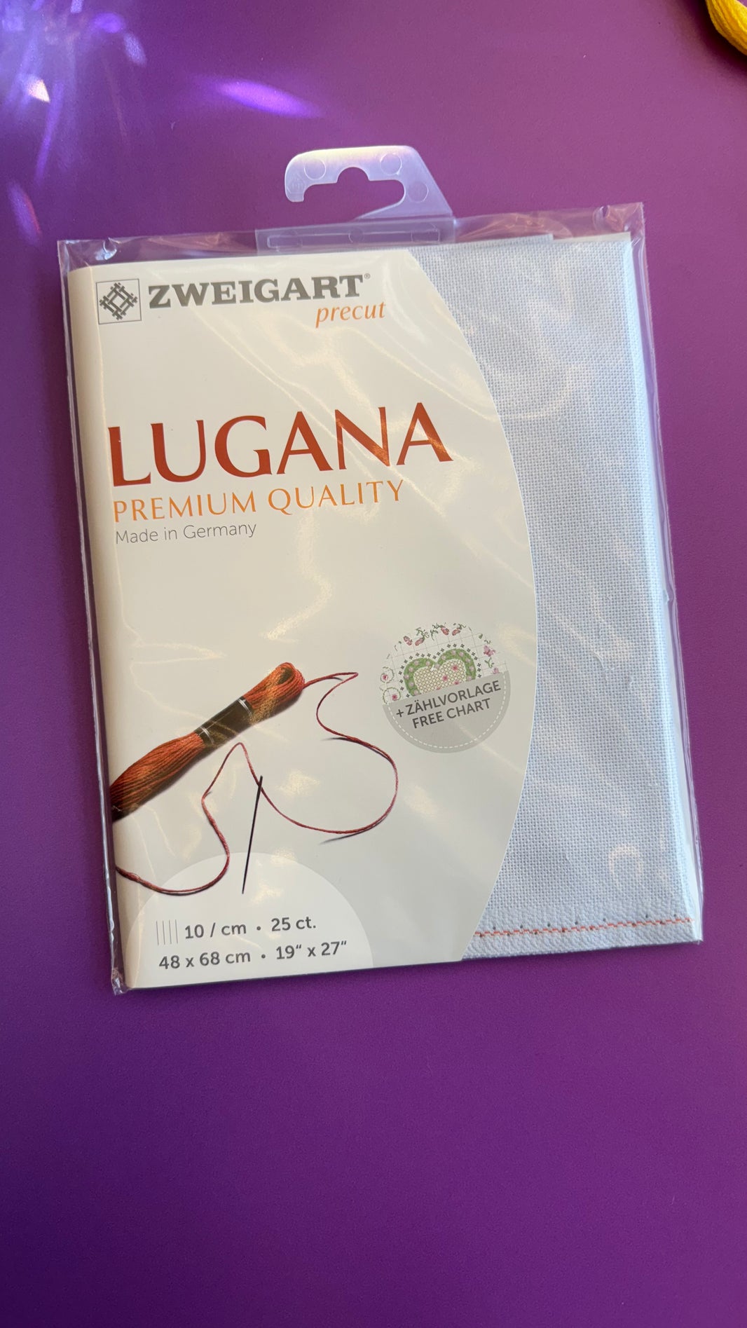 Zähl-/Stickstoff - Baumwolle/Modal - "Lugana" - hellblau (3835/513) - Zweigart