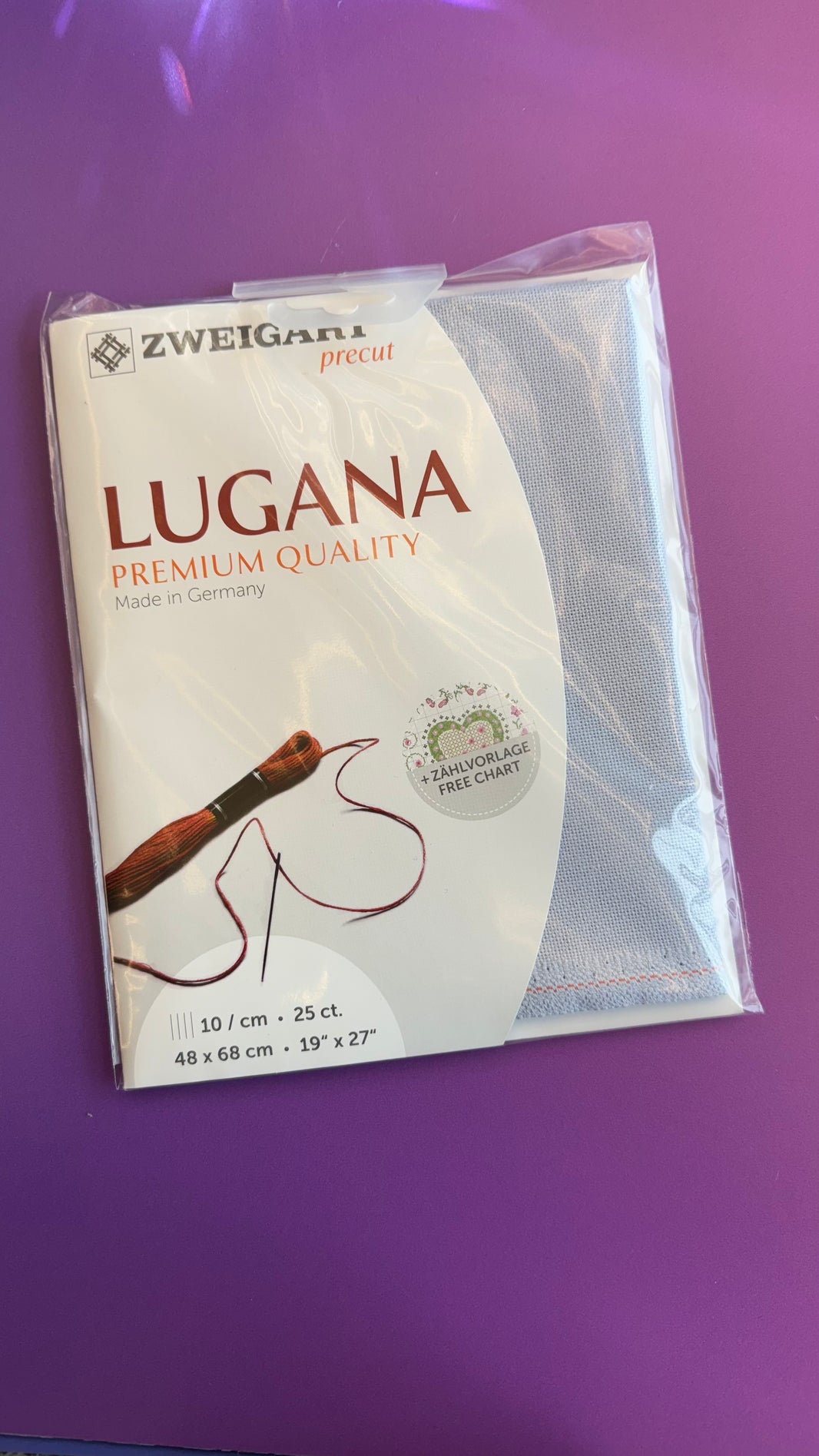 Zähl-/Stickstoff - Baumwolle/Modal - "Lugana" - Himmelblau (3835/501) - Zweigart