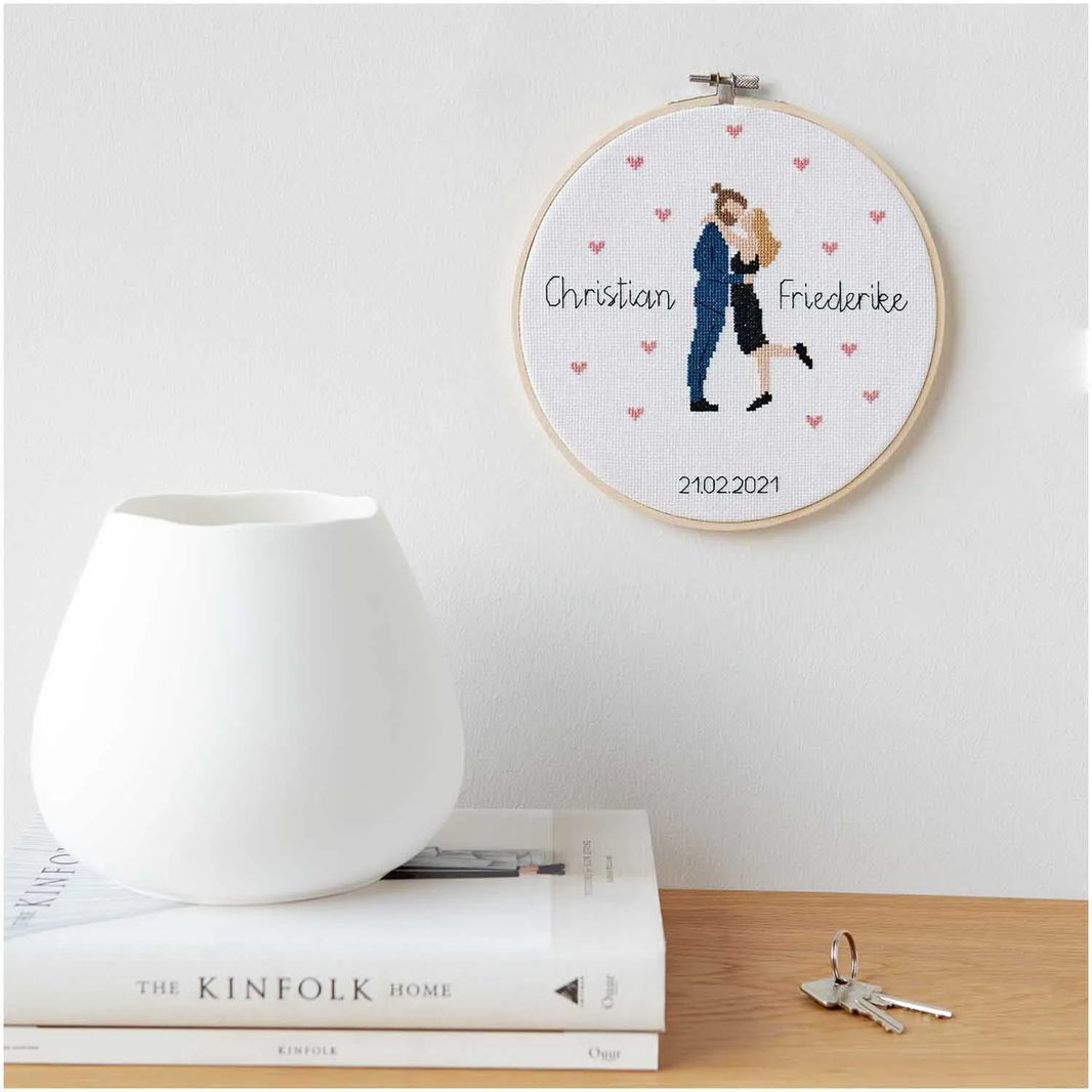 Stickset - Lovebirds - Kreuzstich - 20cm - Figurico - Rico Design