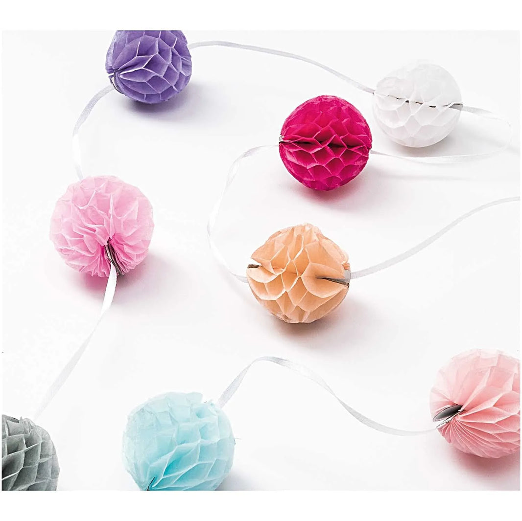 Mini-Wabenballgirlande - 2m - pastel - Rico Design