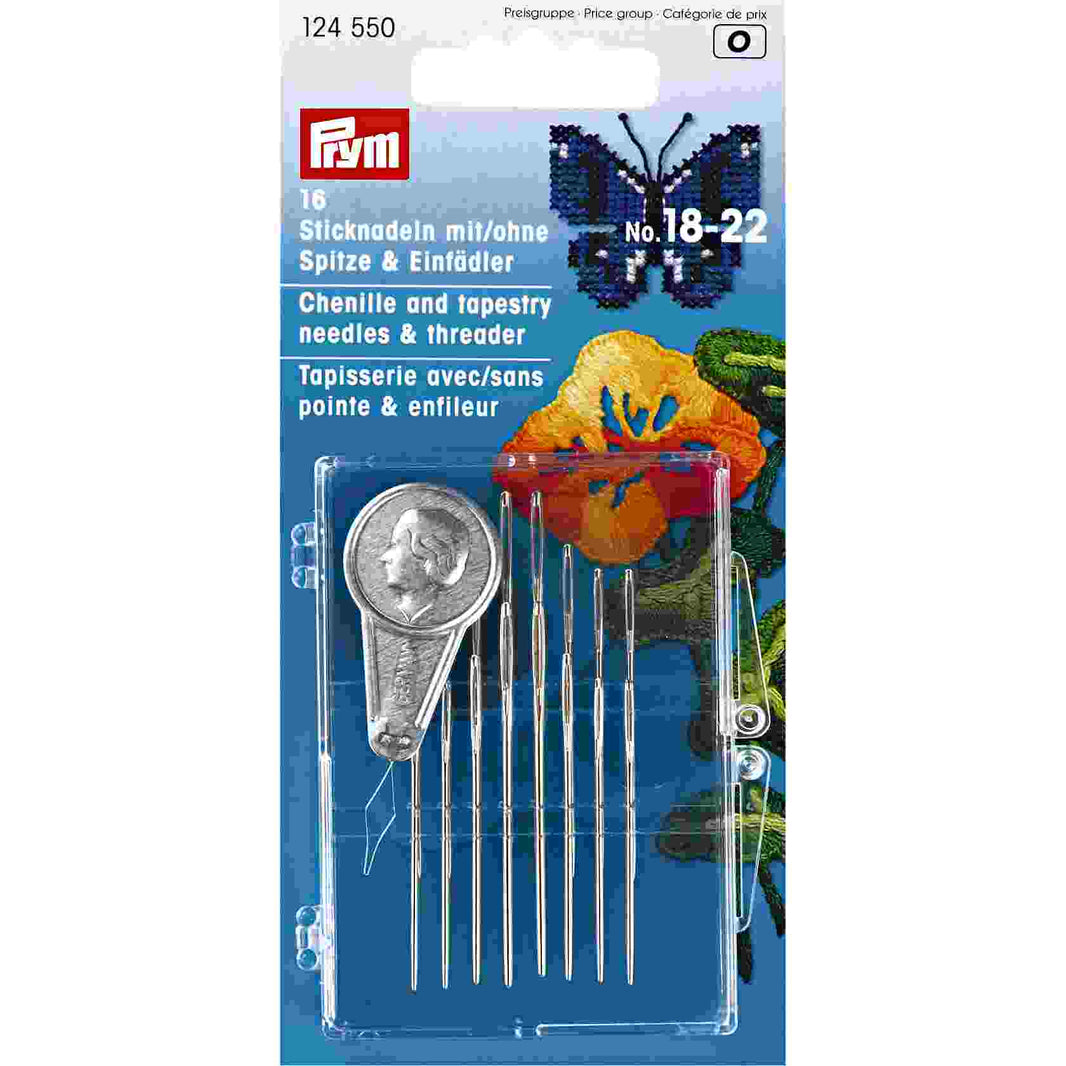 Sticknadeln - mit/ohne Spitze - Einfädler - No. 18-22 - Prym