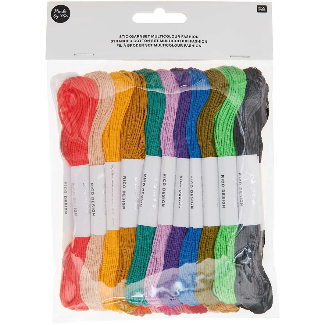 Stickgarn-Set 6-fädig - Multicolour Fashion - 24 Teilig - Rico