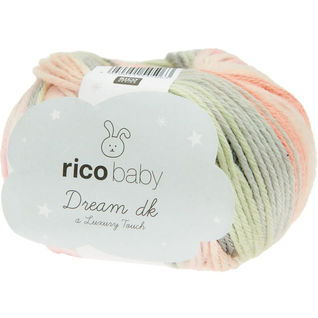 Garn - Baby Dream DK Luxury touch - lachs-grau - 50g - Rico Design