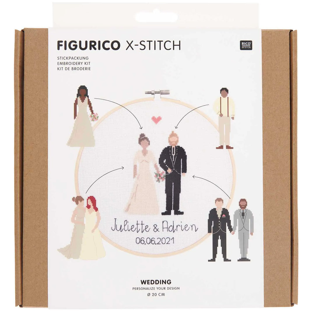 Stickset - Hochzeit - Kreuzstich - Figurico - Rico Design