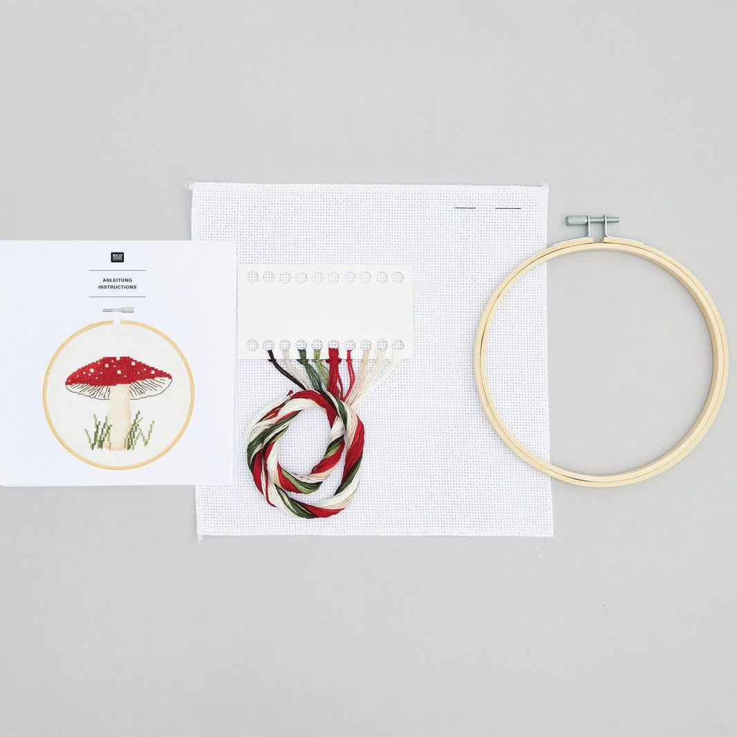 Stickset - Pilz - Kreuzstich - 15cm - Rico Design