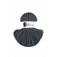 Braided cord 5mm - Cotton - Charcoal - Bobbiny