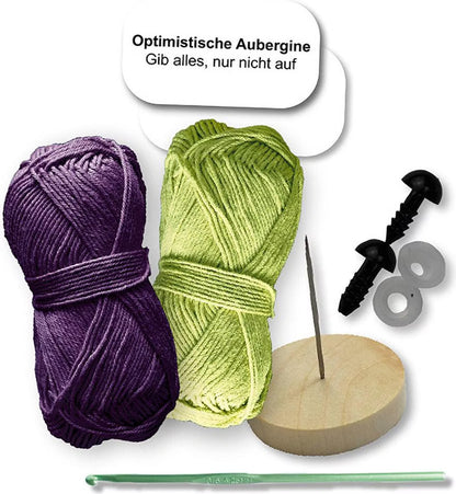 Häkelset - Aubergine - Emotional Support Veggies - Topp