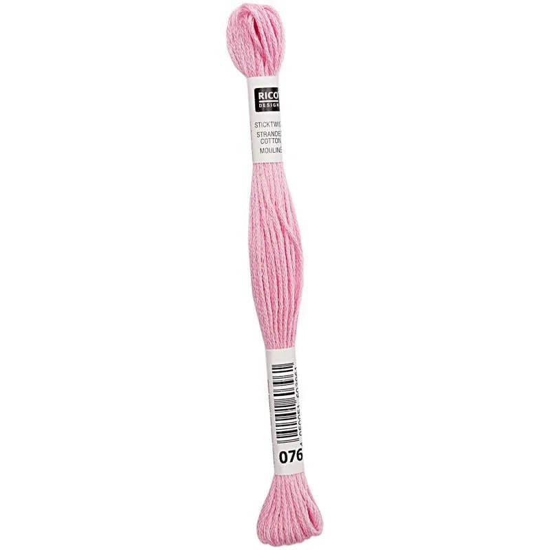Stranded Cotton Mouliné (8m) - Pink - 076 - Rico Design