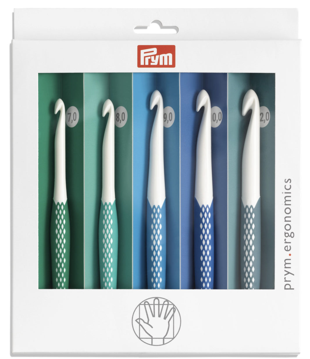 Häkelnadel - ergonomisch - 7mm,8mm,9mm,10mm,12mm - Prym