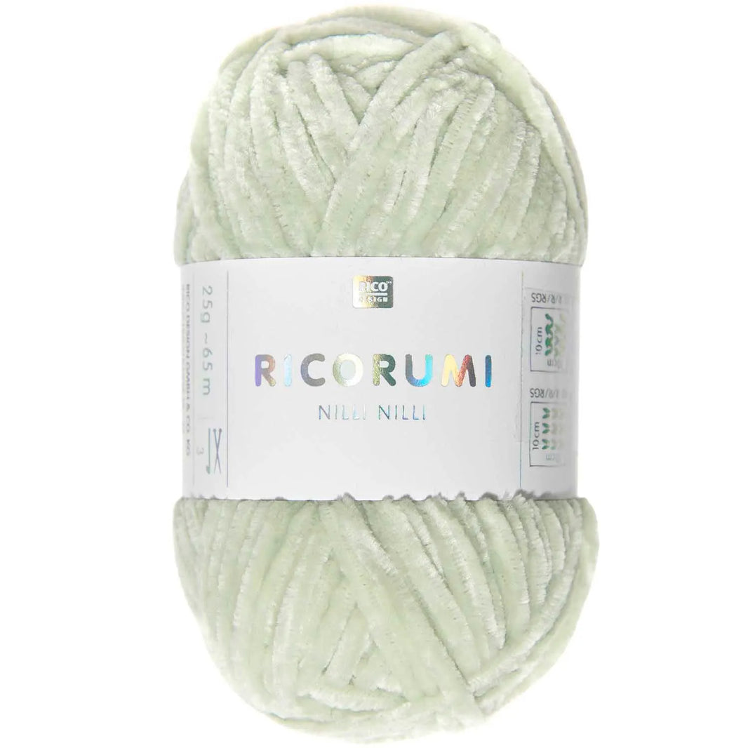 Chenille Yarn - 25g - mint - 018 - Creative Ricorumi Nilli Nilli - Rico Design
