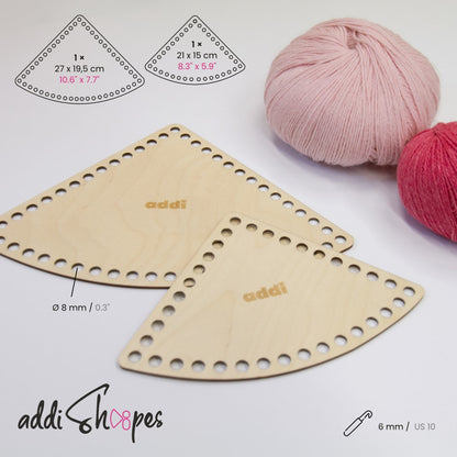 Holzboden für Häkelkorb - Dreieck - Addi Shapes - Addi