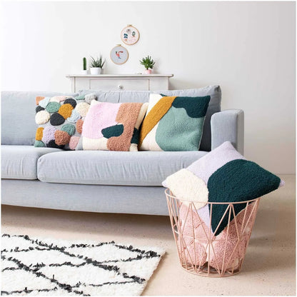 Punch Needle Set - Pillow - Abstract Rosa - incl. Punch Needle - Rico Design