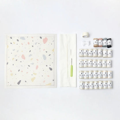 Teppichknüpfen Set - Kissen Terrazzo - Rico Design