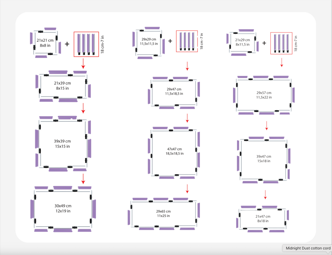 Punch Needle Clip Frame - 29 x 29cm -  plastic - Nurge