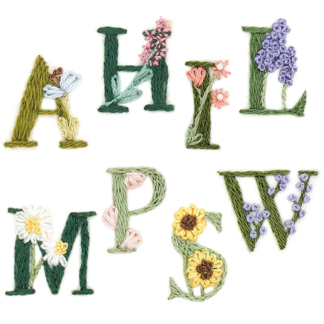 Embroidery Set - Letters with Flowers - Futschikato - Rico Design