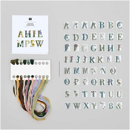 Embroidery Set - Letters with Flowers - Futschikato - Rico Design