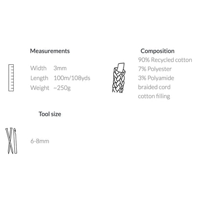 Flechkordel - Junior 3mm - 100m - Baumwolle - Bobbiny