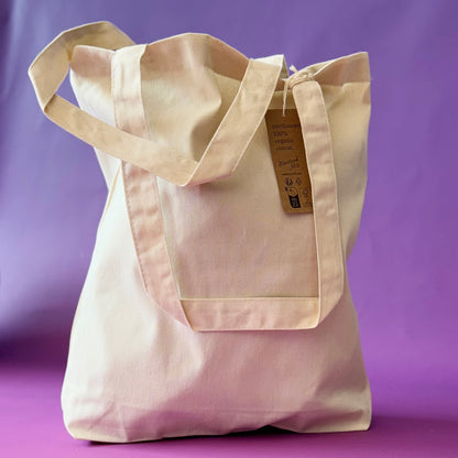 Tote Bag - Organic Cotton - with Sewn Bottom -  29x42x8 cm - W691 - Westofrd Mill