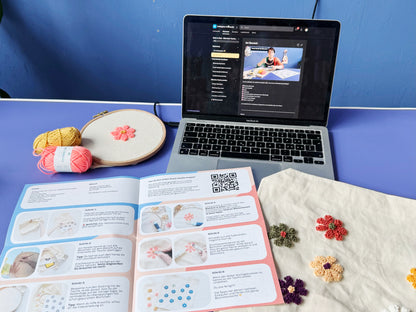 Punch Needle Set - Blümchen Tasche - Craftinglove