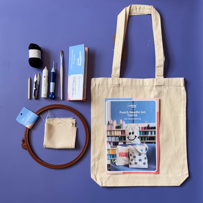 Punch Needle Set - Smiley Tasche - Craftinglove