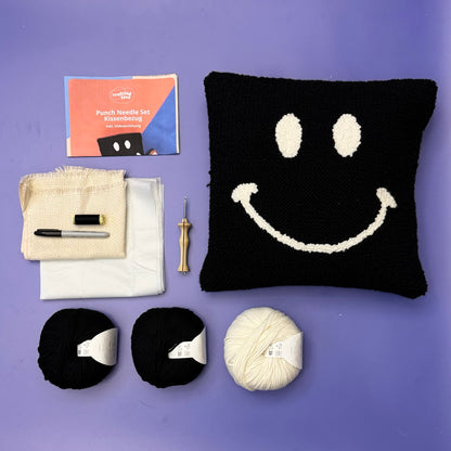 Punch Needle Set - Pillowcase - Smiley - Craftinglove - Deutsch