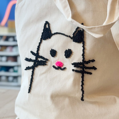 Katze Vorlage - Punch Needle Tasche - Craftinglove