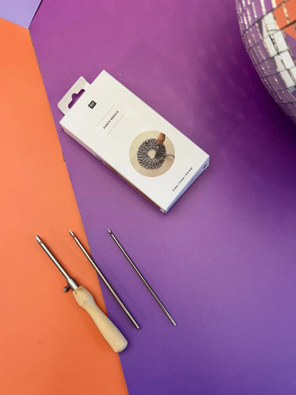 Punch Needle Set - Wooden Punch Needle - 3 Needle Sizes (2mm, 3mm, 4.5mm) - Rico Design