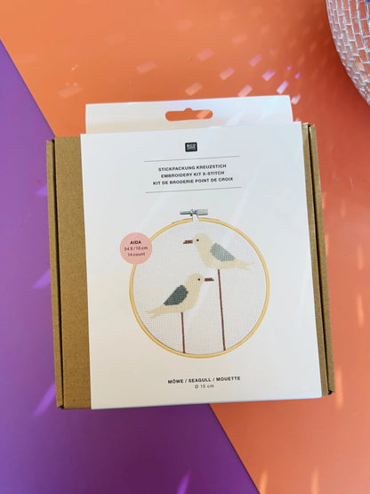 Embroidery Set -  Seagul - Crossstitch - 15cm - Rico Design