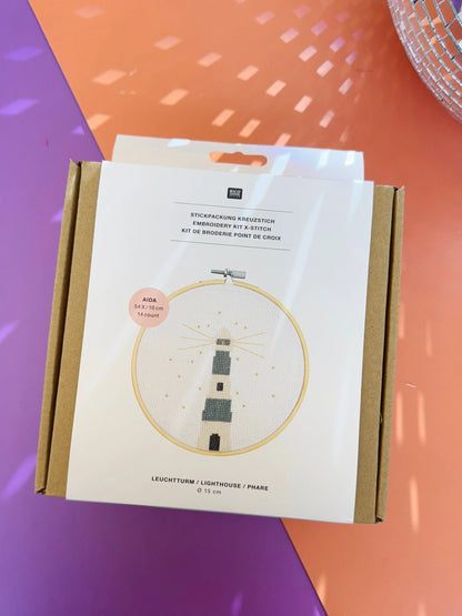 Stickset - Leuchtturm - Kreuzstich - 15cm - Rico Design