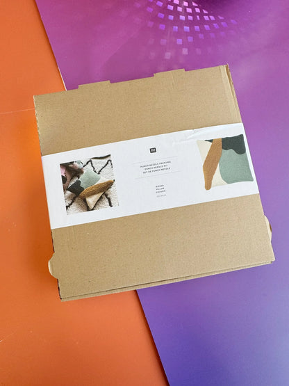 Punch Needle Set - Kissen - Abstract Grün - inkl. Punch Needle - Rico Design