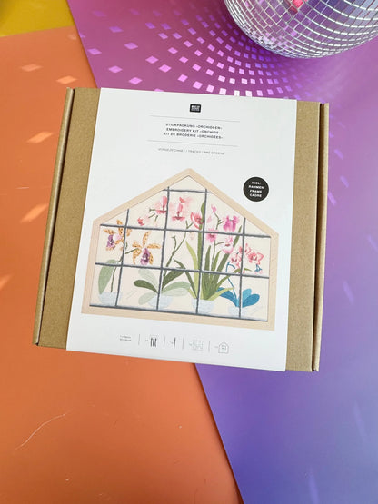 Embroidery Set - Orchideen - small - traced - Rico Design