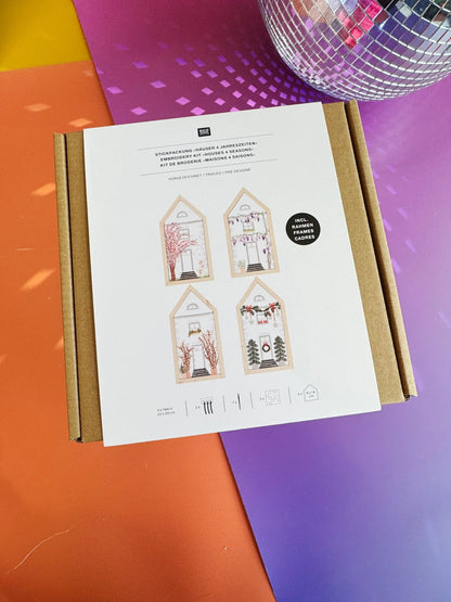 Stickset - Häuser Vier Jahreszeiten - vergezeichnet - Rico Design