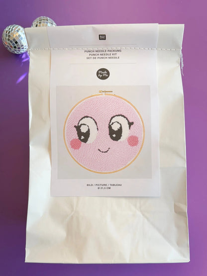 Punch Needle Set - Gesicht rosa - inkl. Punch Needle -  Loco Loco - Rico Design