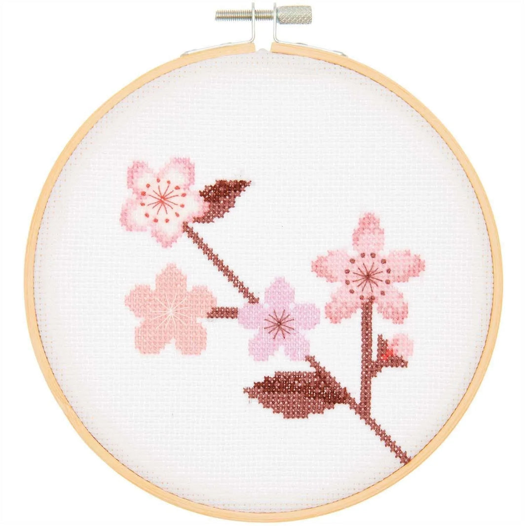Stickset - Kirschzweig - Kreuzstich - 15cm - Rico Design