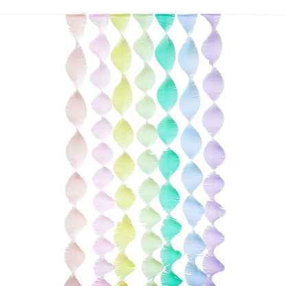 Krepp-Girlande gedreht - Pastell Mix - 17,5cmx3m - 7 Stück - Rico Design