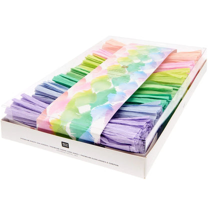 Krepp-Girlande gedreht - Pastell Mix - 17,5cmx3m - 7 Stück - Rico Design