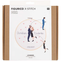Stickset - Lovebirds - Kreuzstich - 20cm - Figurico - Rico Design