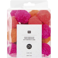 Garn Pompons - 24 Stück - Neon Mix - Rico Design
