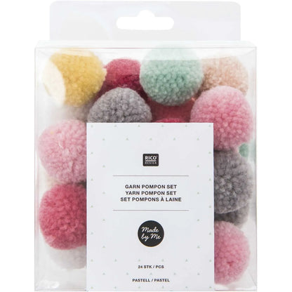 Rico Pompon Set - Pastell Mix - 24pcs - Rico Design