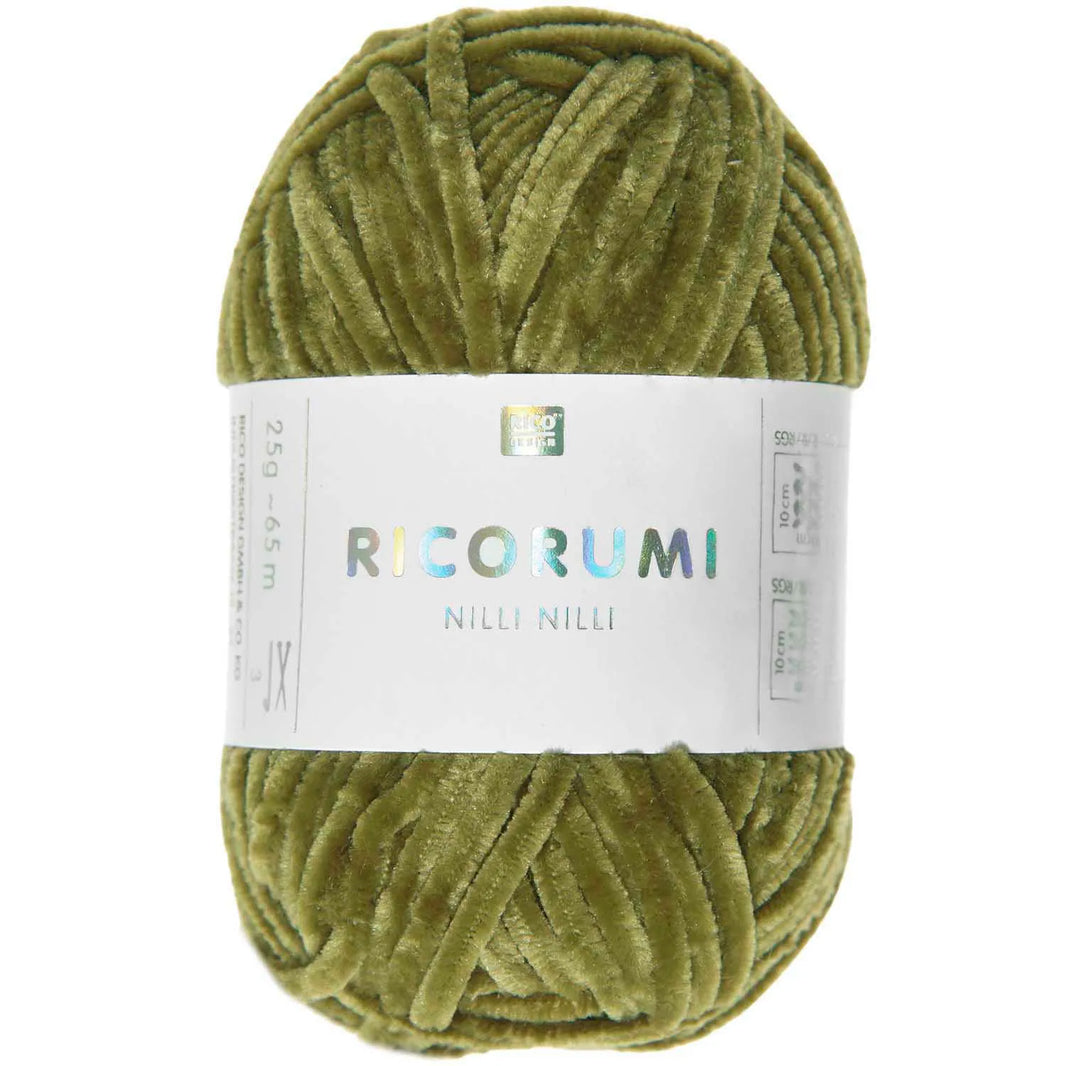 Chenille Yarn - 25g - oliv - 020 - Creative Ricorumi Nilli Nilli - Rico Design