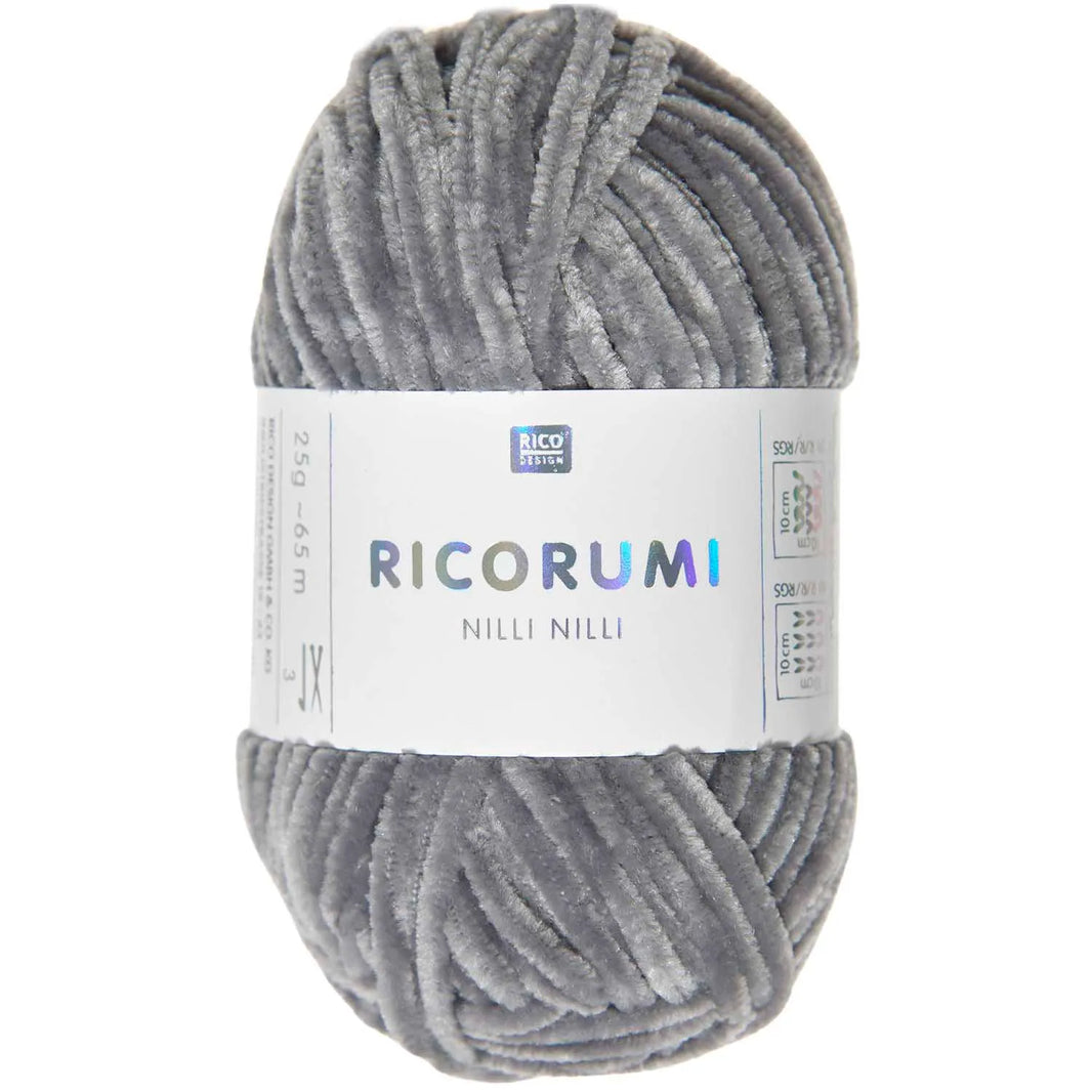Chenille Yarn - 25g - grau - 026 - Creative Ricorumi Nilli Nilli - Rico Design