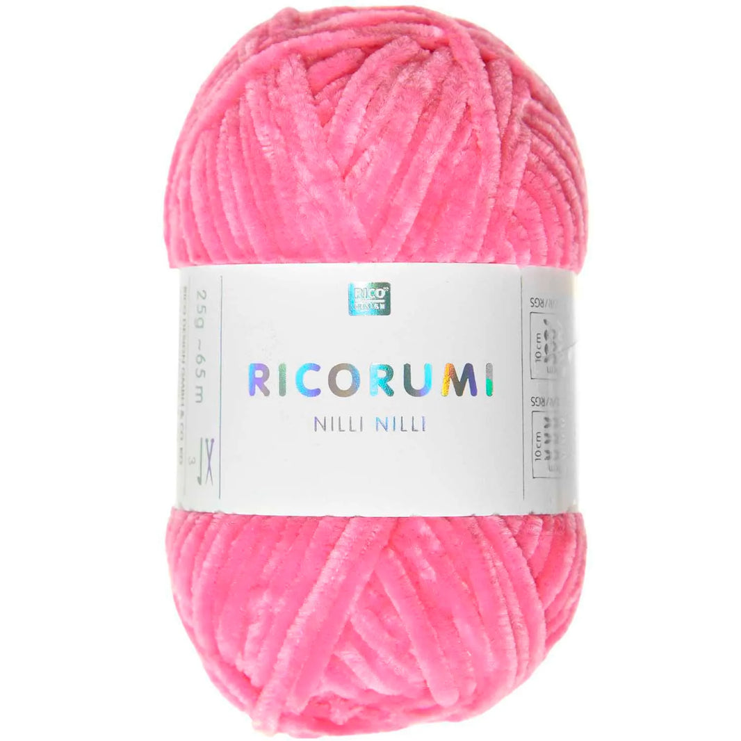 Chenille Yarn - 25g - neon rosa - 028 - Creative Ricorumi Nilli Nilli - Rico Design