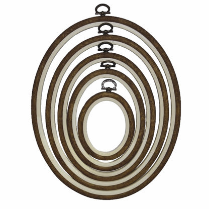 FLEXI HOOPS - oval -  Holzstruktur braun - Nurge