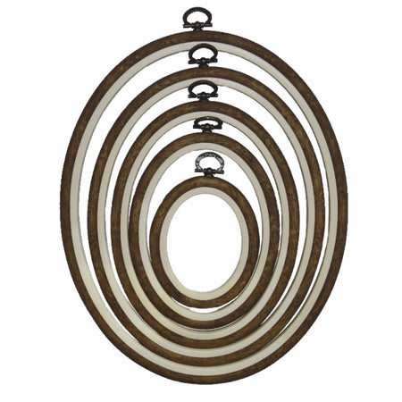 FLEXI HOOPS - oval -  Holzstruktur braun - Nurge