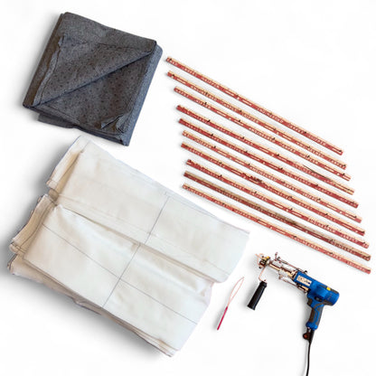 Tufting Starter Basic Set – AK-V Cut Pile Tufting Machine - Carpet Grippers - Premium Tufting Cloth & Felt