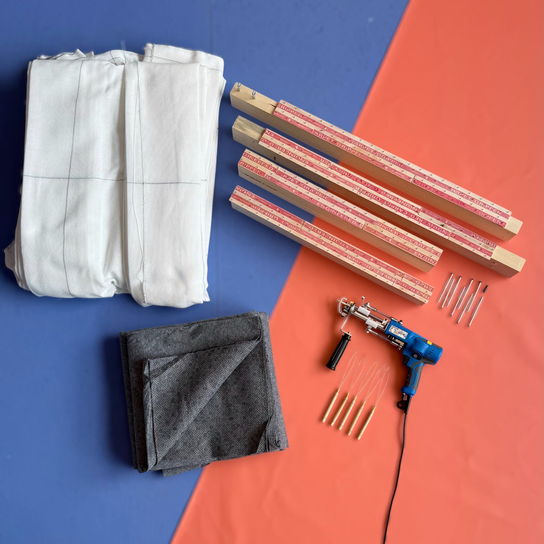 Tufting Starter Basic Set – AK-V Loop Pile Tufting Machine - Tufting Frame - Premium Tufting Cloth & Felt