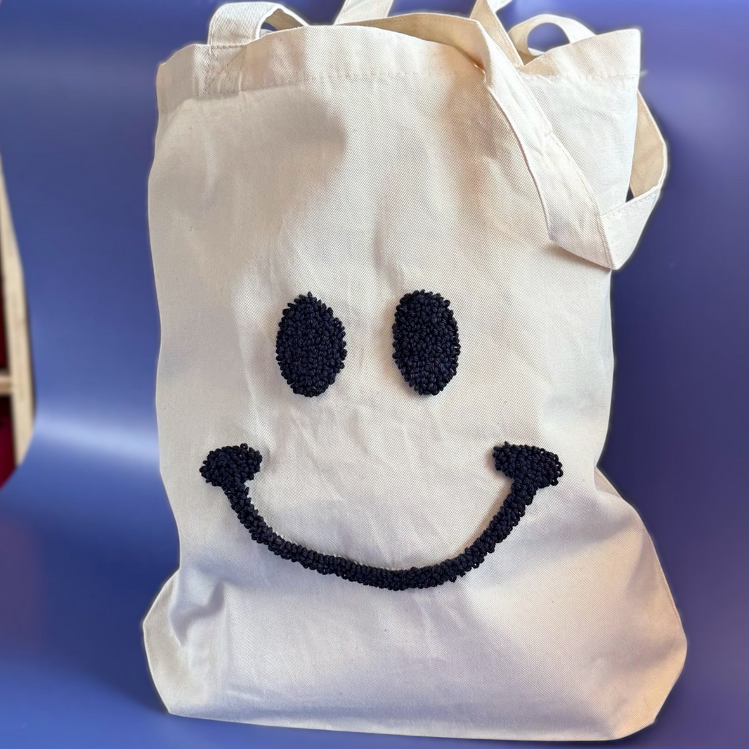 Smiley Pattern - Punch Needle Bag - Craftinglove